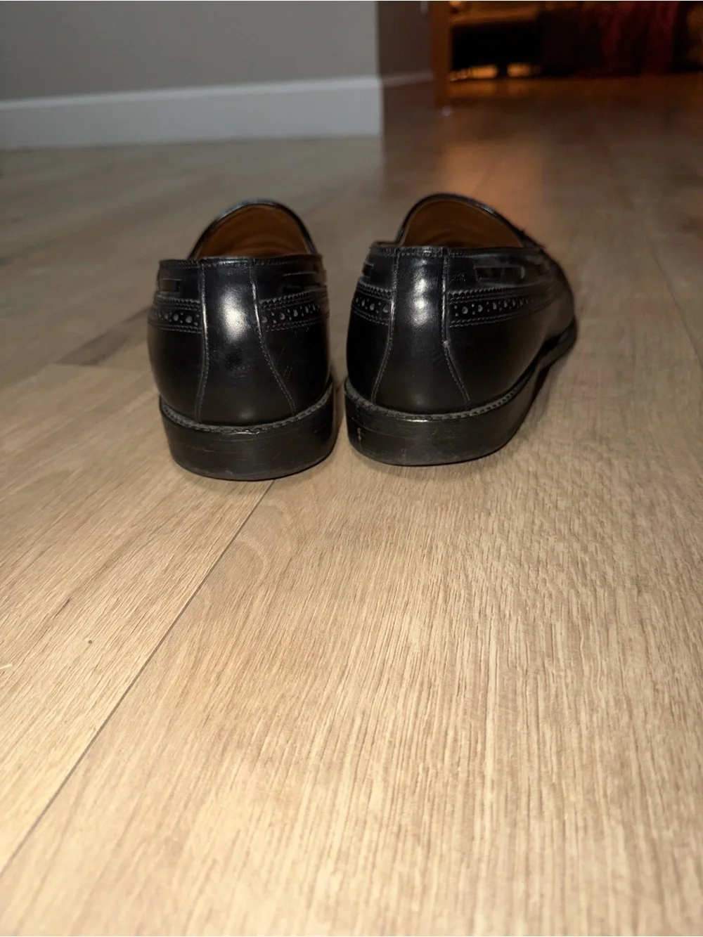 Allen Edmonds Manchester Black Leather Tassel Wingtip Loafers Size 10.5 D 8507